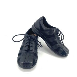 Aetrex/Apex Essence E730W Eliza Black Leather Comfort Lace Up Shoes Womens 6.5 W